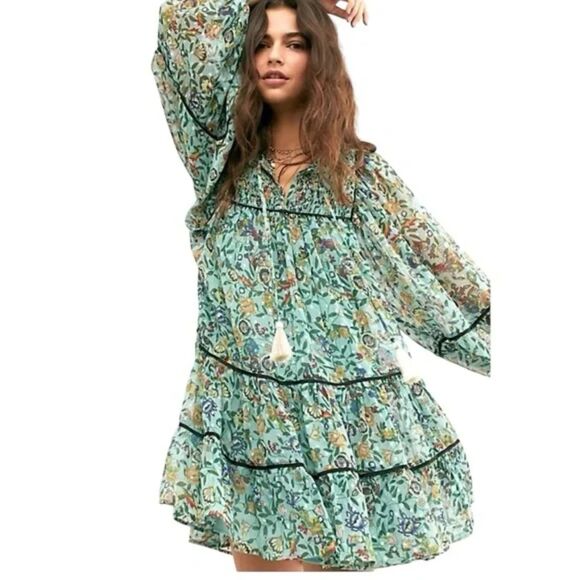 Free People Free Swinging Mini Dress Tunic size Small - Picture 3 of 7
